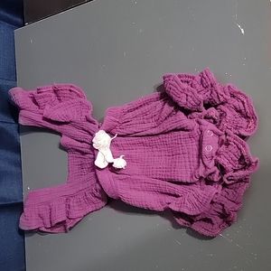 Purple strapped onsie